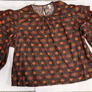 Boho Woman’s 2x Ethnic Blouse  100% Cotton Flutter Layered Sleeve Truth NYC